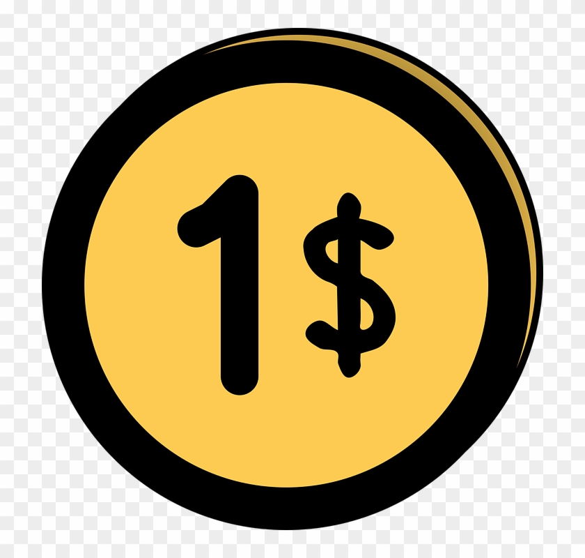 1 Dollar Clip Art - Png Download
