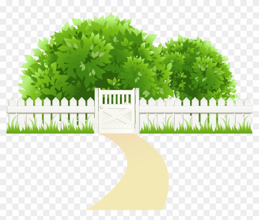 Path With Fence And Trees Transparent Png Clipart - Garden Hd Background Png