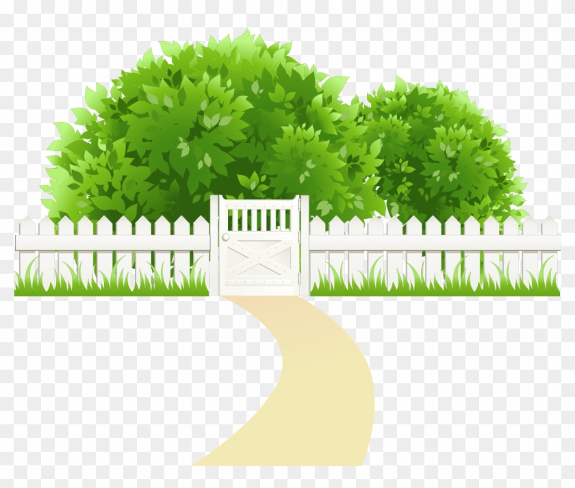 Path With Fence And Trees Transparent Png Clipart - Garden Hd Background Png #164898