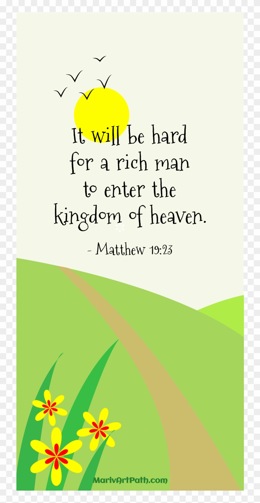 It Will Be Hard For A Rich Man To Enter The Kingdom - Flower Clipart