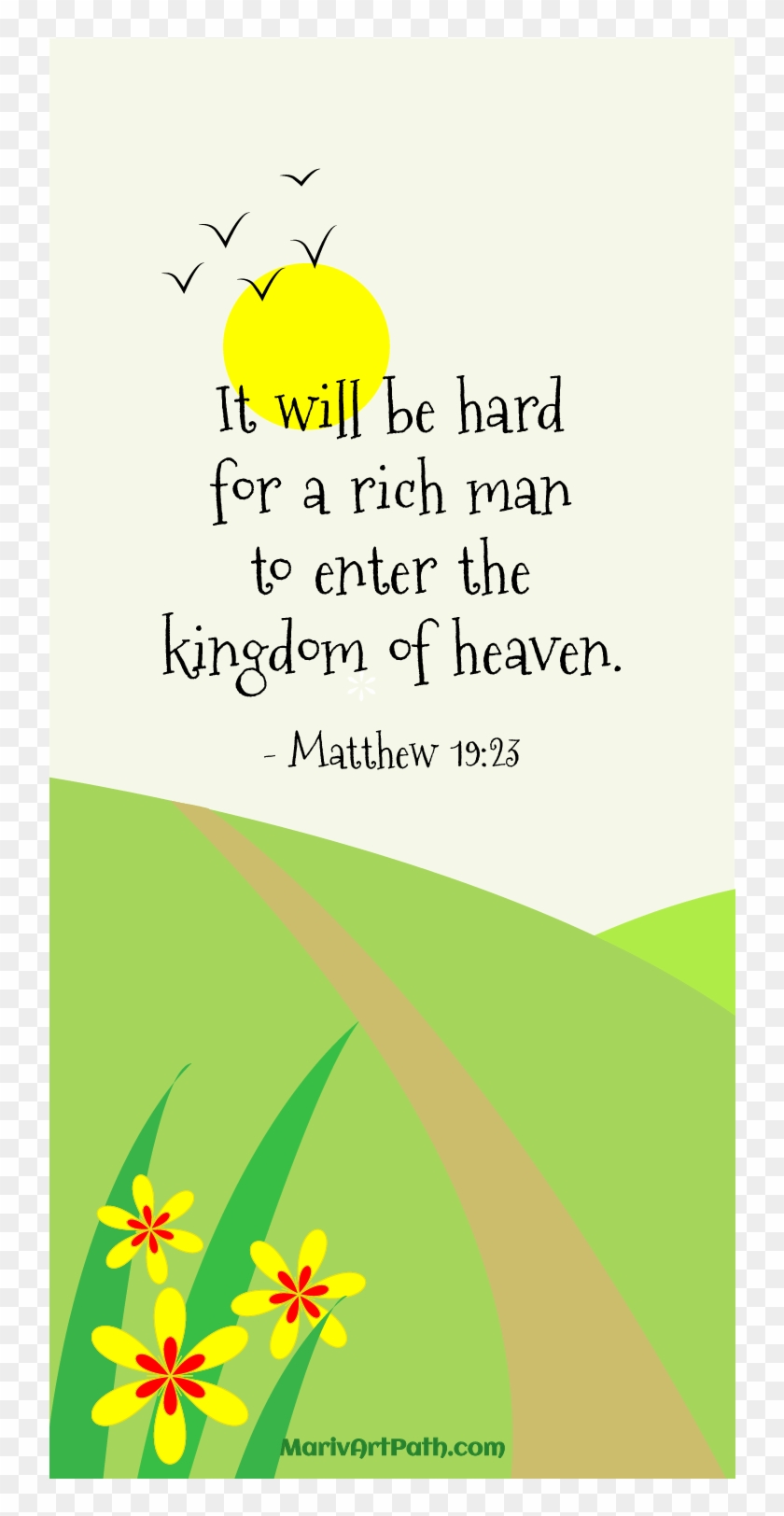 It Will Be Hard For A Rich Man To Enter The Kingdom - Flower Clipart #166643