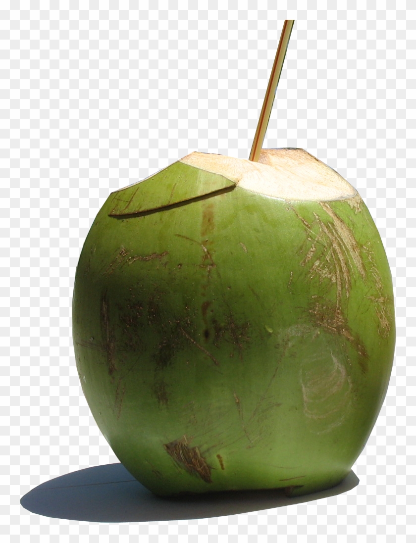 Agua Coco Png - Green Coconut With Straw Clipart