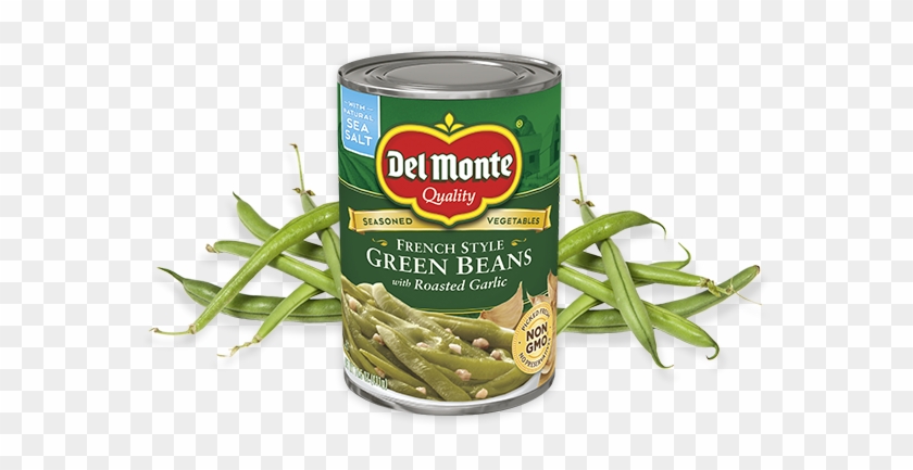 French Style Green Beans With Roasted Garlic - Del Monte French Style Green Beans Png Clipart