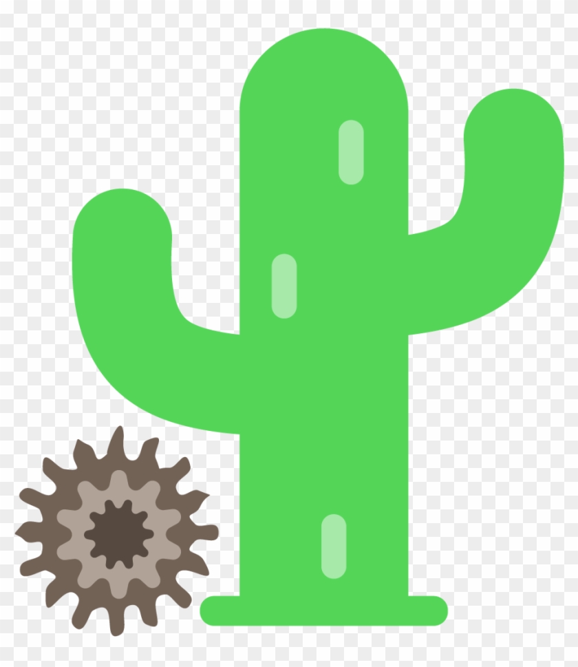 An Animation Of A Cactus And Tumbleweed - Cactus Animated Clipart