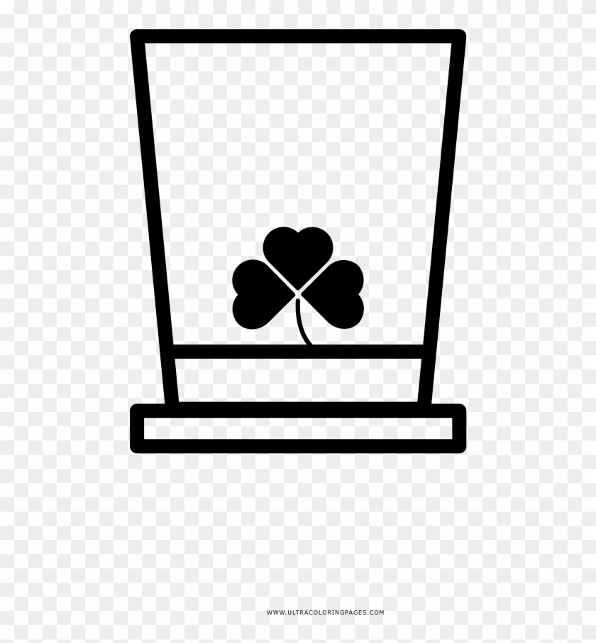 Leprechaun Hat Coloring Page - Clip Art - Png Download