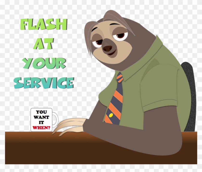 The Flash Clipart Zootopia - Flash The Sloth - Png Download #168265