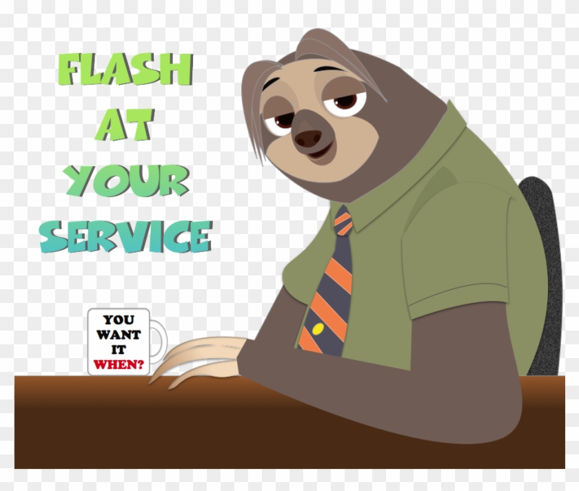 The Flash Clipart Zootopia - Flash The Sloth - Png Download