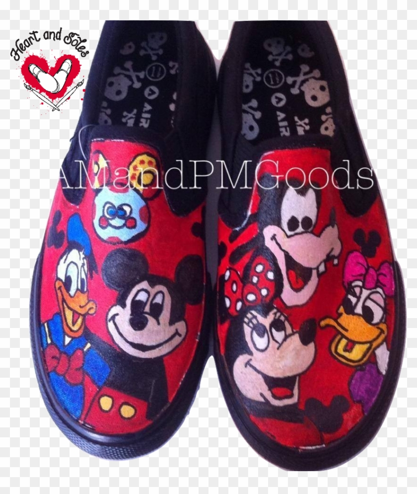 Mickey Mouse Clubhouse Hand Painted Shoes - Slip-on Shoe Clipart #168549