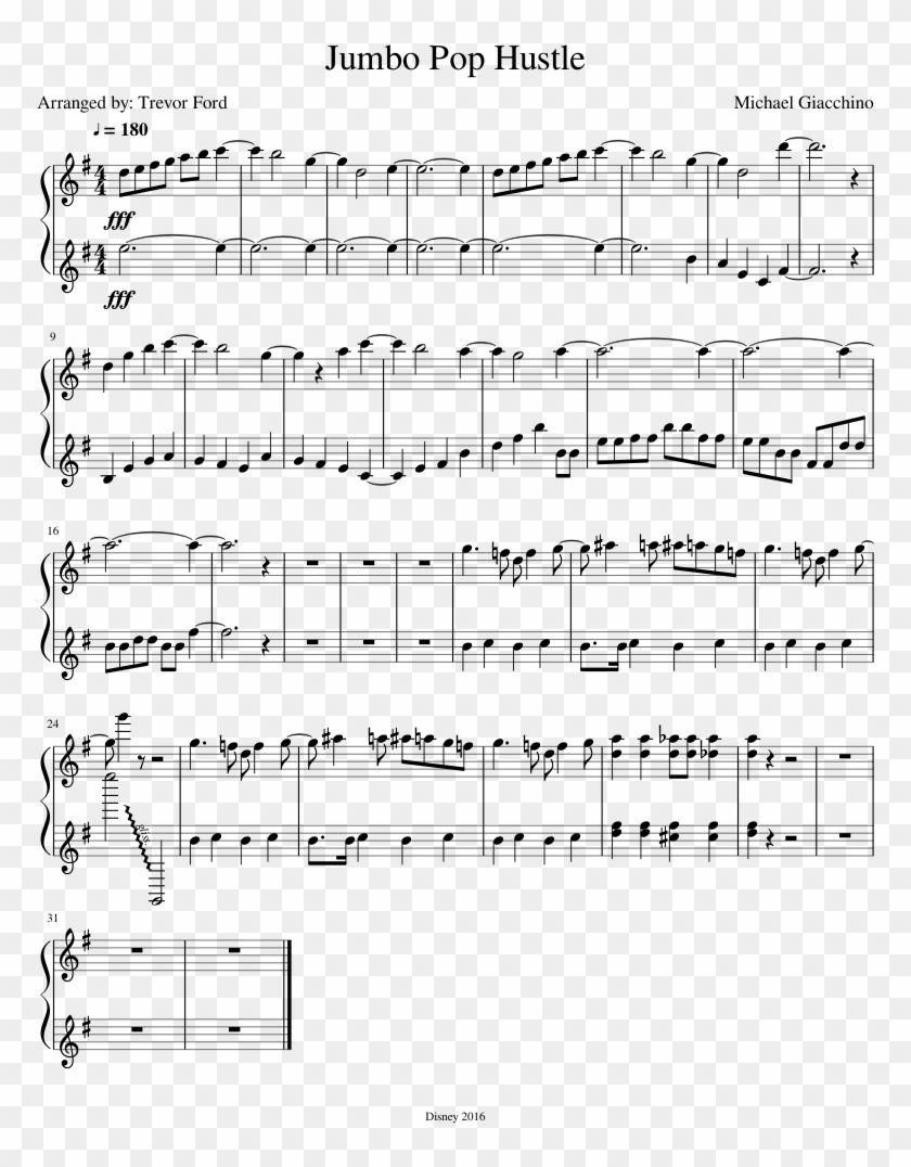 Print - Zootopia Sheet Music Clipart