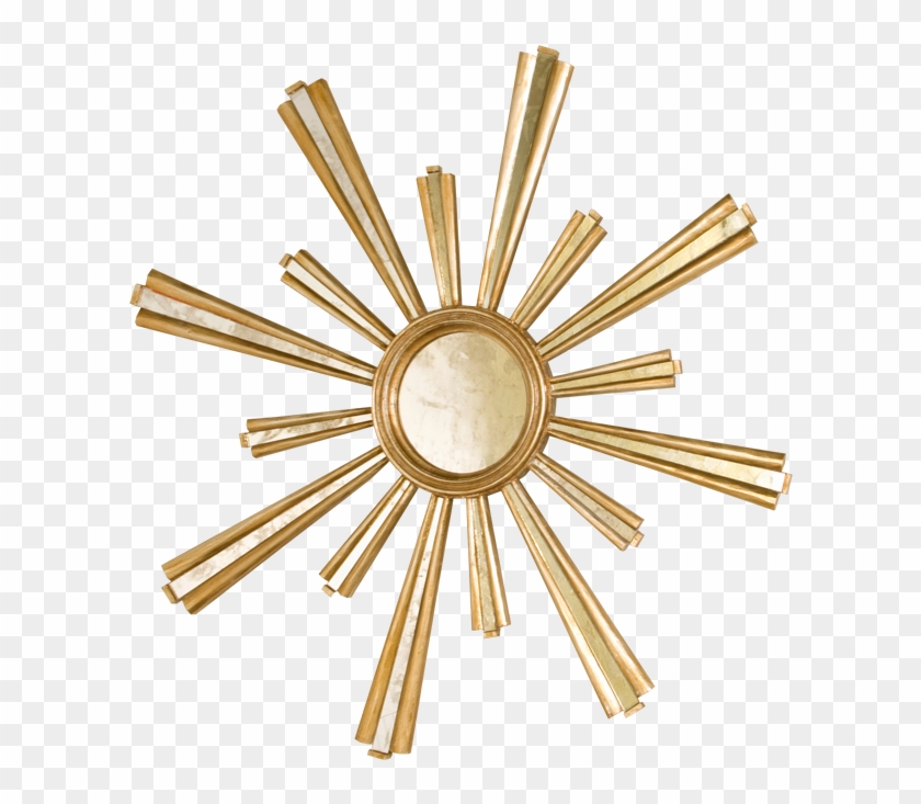 Jackie Gold Leaf Starburst Mirror - Mirror Clipart #168956