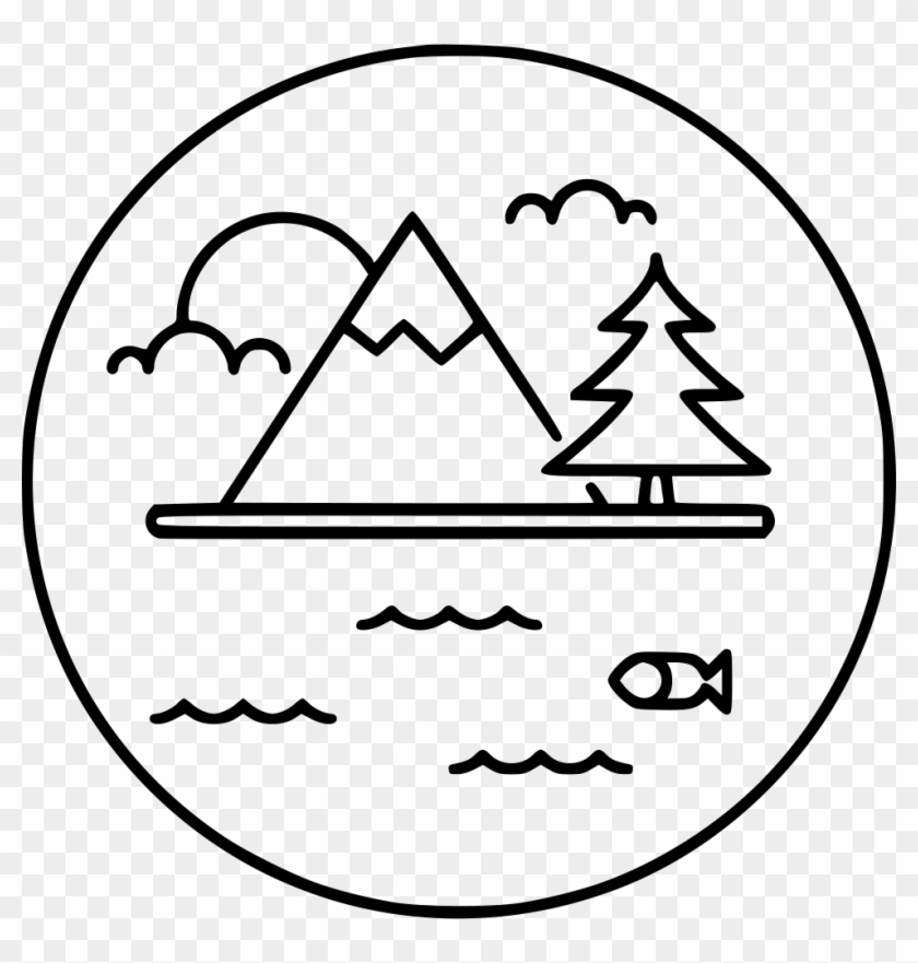 Png File Svg - Lake And Mountains Icon Clipart