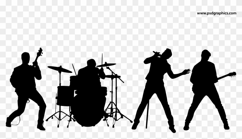 Rock Band Silhouette Png - Band Silhouette Transparent Background Clipart