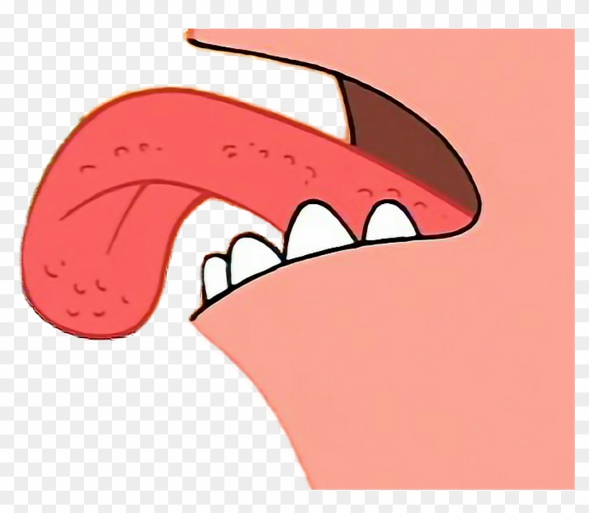 Pink Sticker - Spongebob Licking Transparent Background Clipart