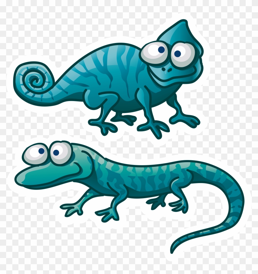 Chameleon Clipart Chamelon - Blue Chameleon Clipart Png Transparent Png