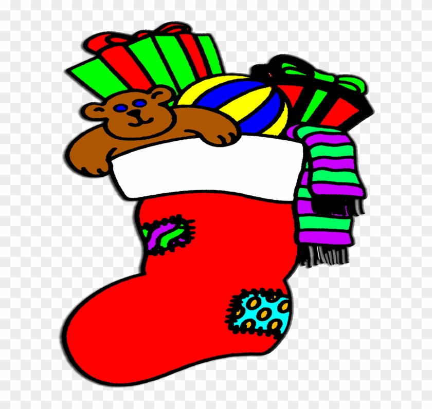 Stuffed Christmas Stocking Gifts For Him - Stocking With Presents Clipart - Png Download