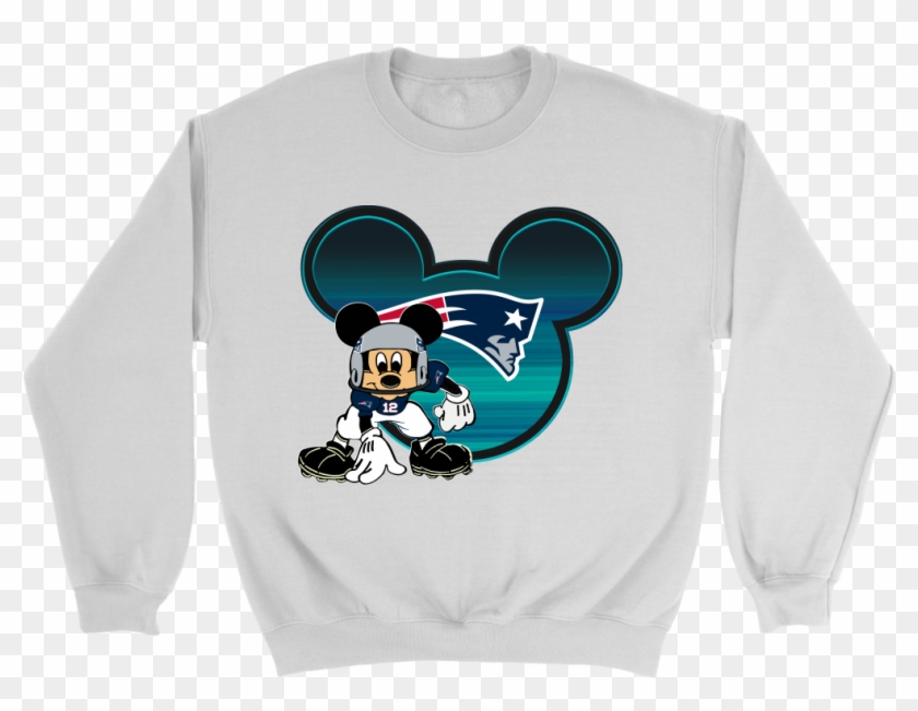 New England Patriots Mickey Mouse Football Sweatshirt - Crew Neck Clipart #1601704