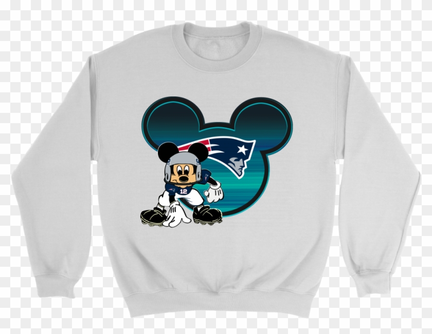 New England Patriots Mickey Mouse Football Sweatshirt - Crew Neck Clipart