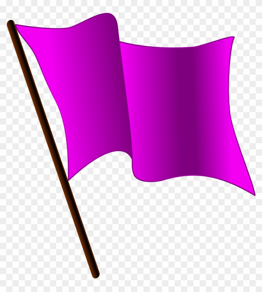 Purple Flag Waving - Red Flag Clipart