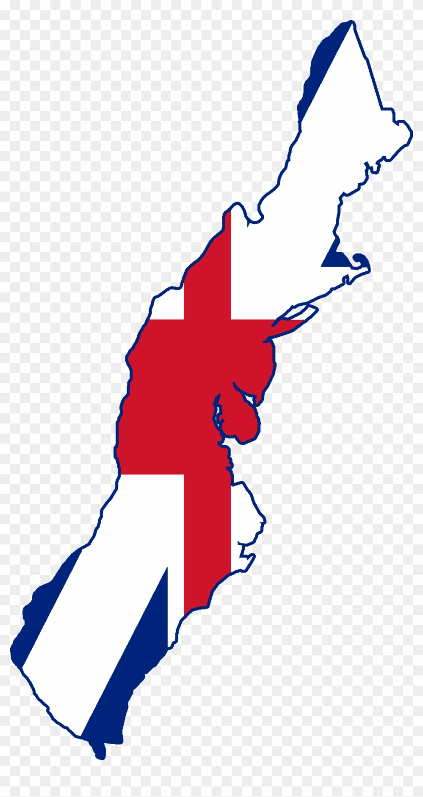 Flag Map Of The Thirteen Colonies - Thirteen Colonies Flag Map Clipart