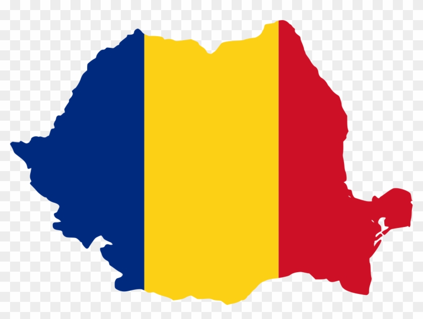 Flag Map Of Romania - Romania Flag Map Clipart #1602626