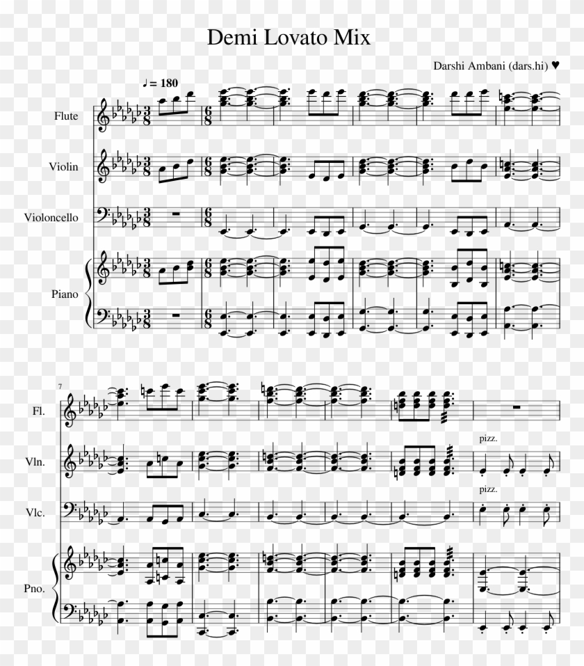 Demi Lovato Melody - Stone Cold Demi Lovato Flute Sheet Music Clipart