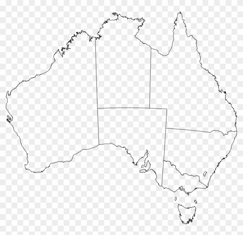 Just Arrived Australia Flag Outline Of Blank Map Clip - Australia Map Free Vector - Png Download