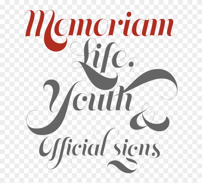 Myfonts Rising Stars May Memoriam Sample - Script Magazine Font Clipart #1604280