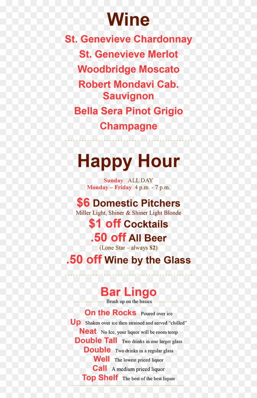 Drink Menu Wine Happy Hour - Ink Clipart