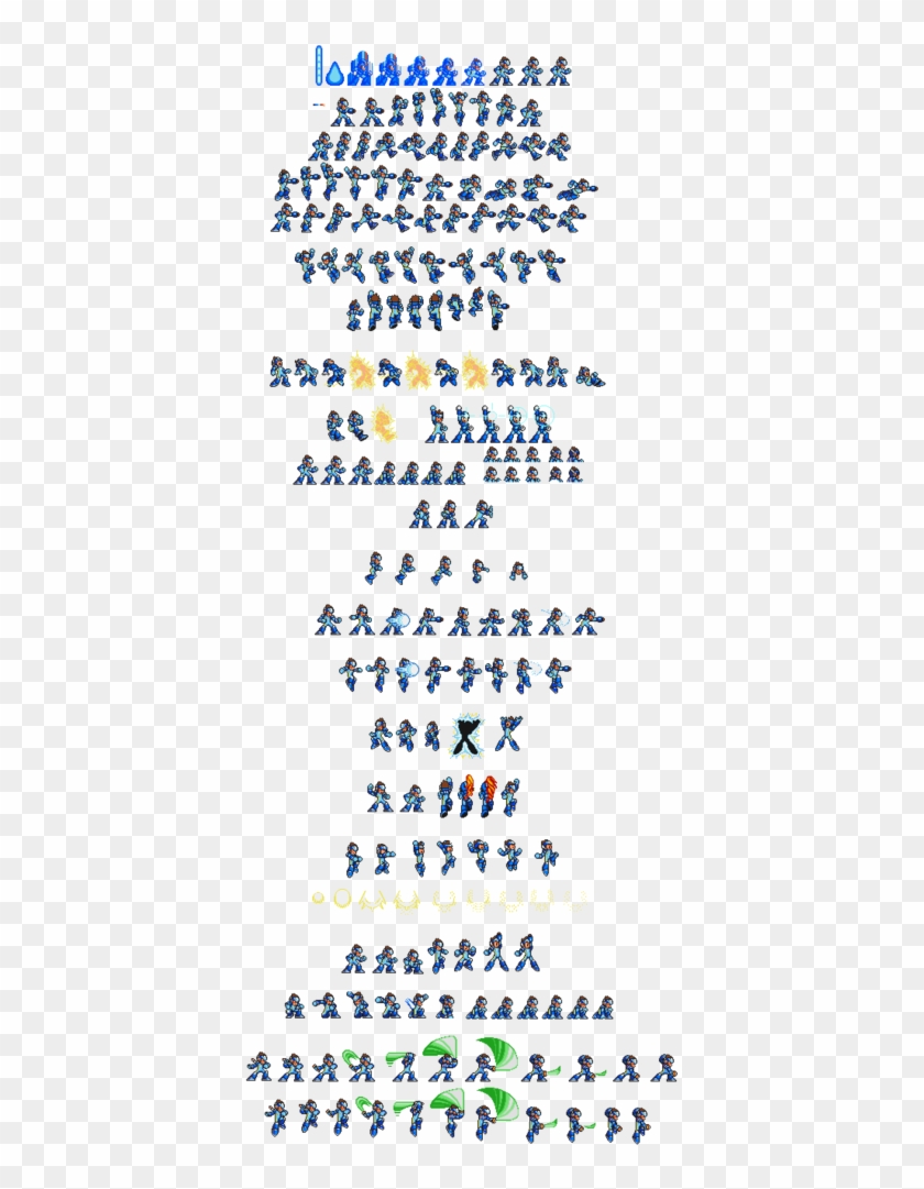 Photo Starforce Megaman X Style Sprite Sheet Base Colors - Megaman X Sprites Clipart
