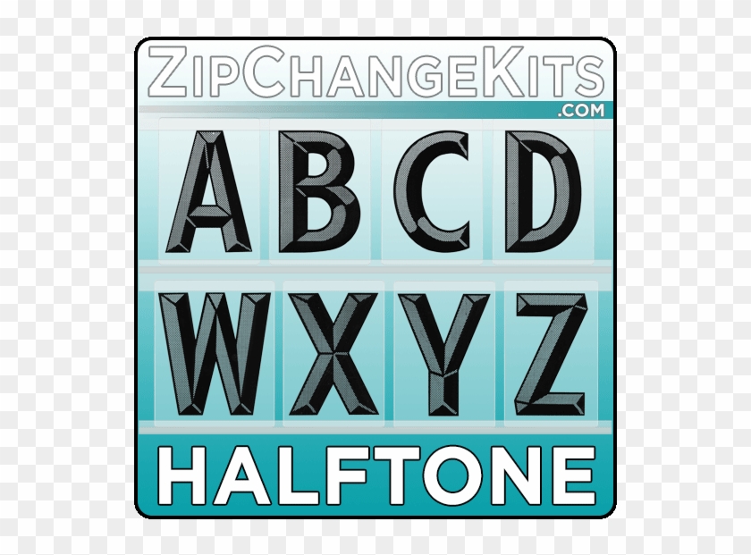 Picture Of Zip Halftone 10" Letters Only - Poster Clipart