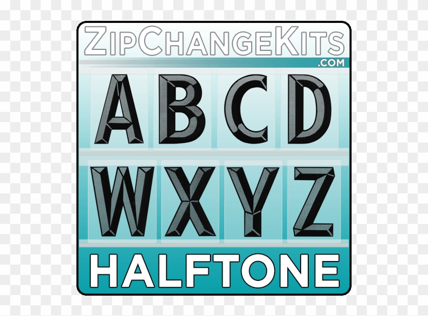 Picture Of Zip Halftone 10" Letters Only - Poster Clipart #1605238