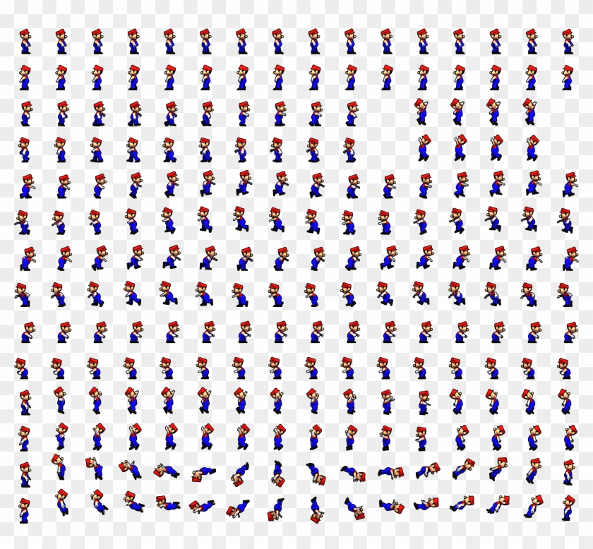 Mario Fire Animation Sprite Sheet Outlined - Mario Animation Sprite Sheet Png Clipart #1606519