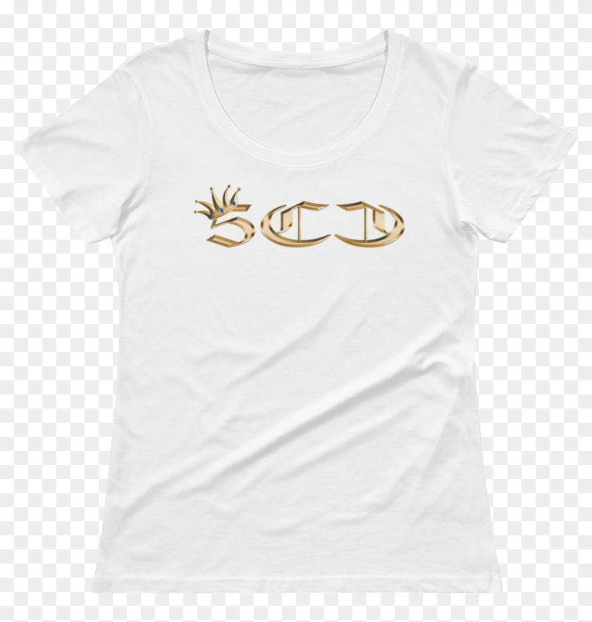 500 Cartel Gold Crown Logo Ladies' Scoopneck T-shirt - Active Shirt Clipart