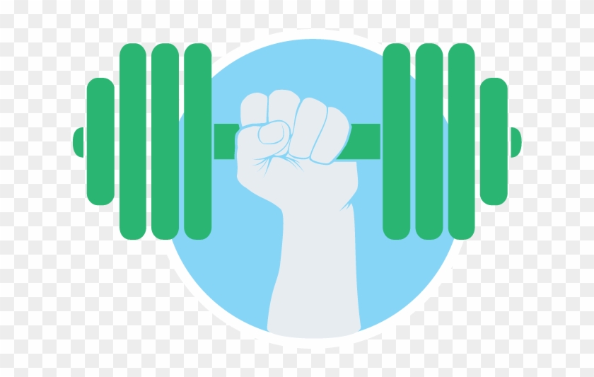 Circular Icon Depicting A Hand Holding Up A Dumbell - Strengthening Icon Clipart