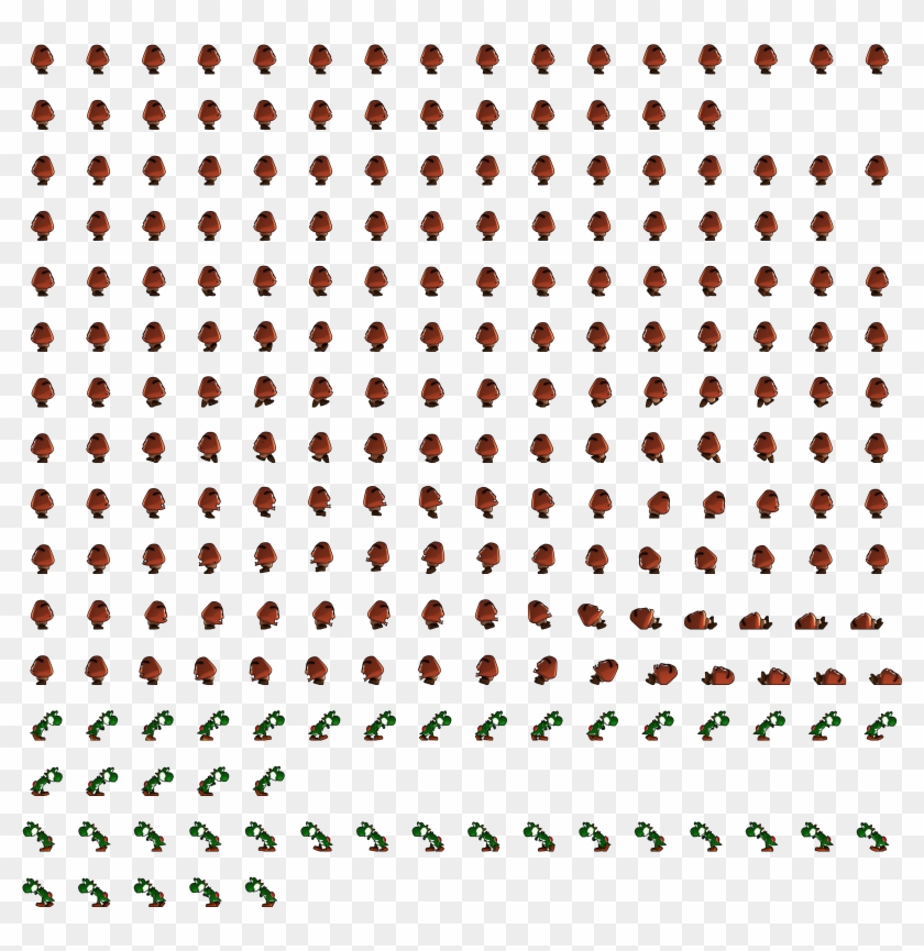 Gumba Yoshi Animation Sprite Sheet - Digraph Th Word Search Clipart #1607181