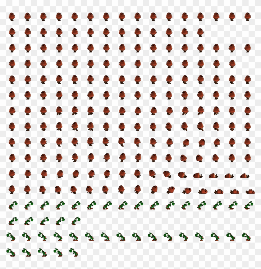 Gumba Yoshi Animation Sprite Sheet - Digraph Th Word Search Clipart