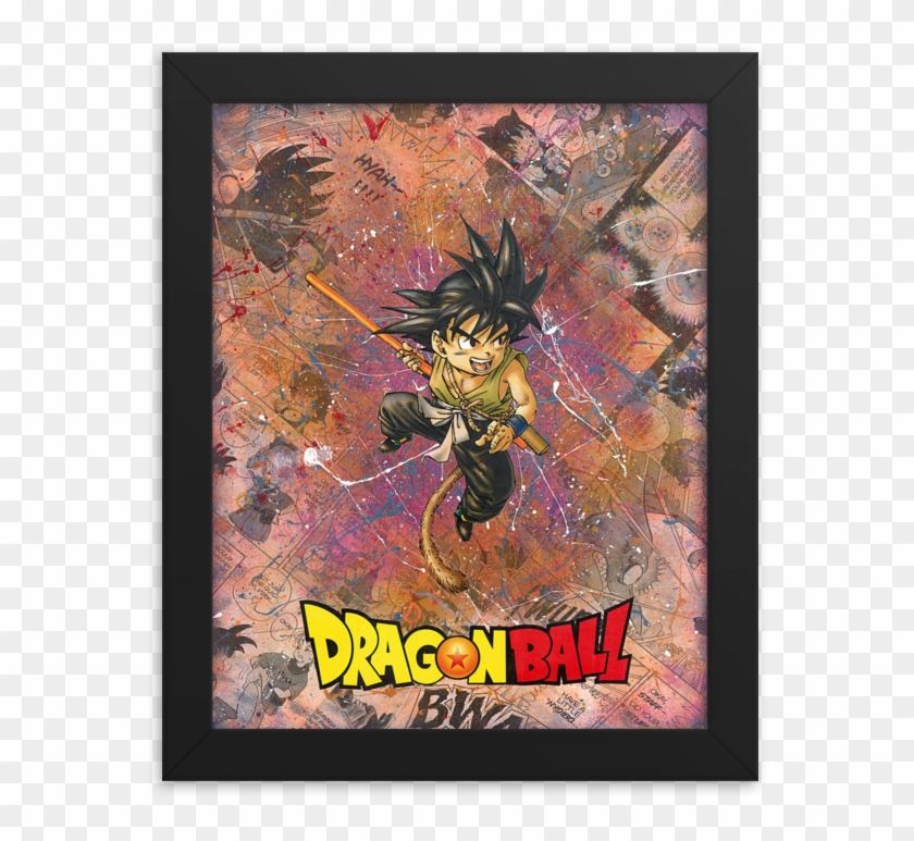 Kid Goku Dragonball Comic Canvas Framed Reproduction - Visual Arts Clipart #1608550