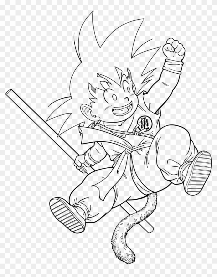 Png Transparent Stock Action Drawing Kid - Drawing Goku Kid Clipart