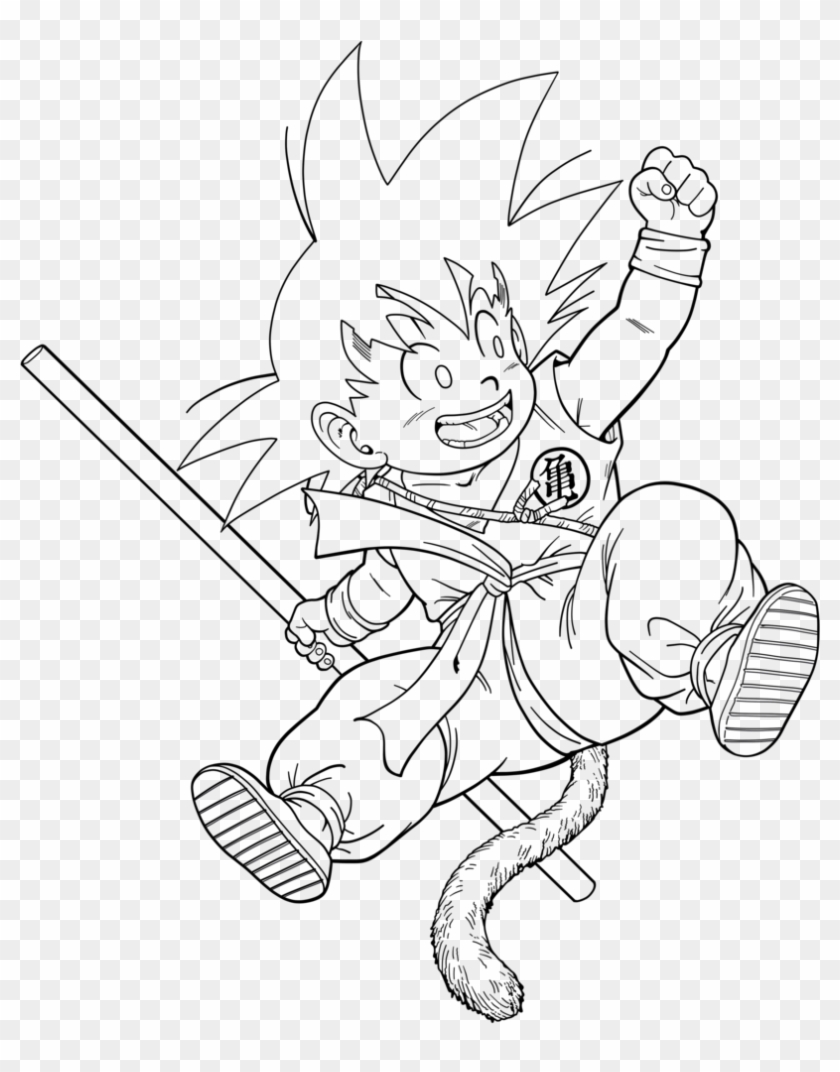 Png Transparent Stock Action Drawing Kid - Drawing Goku Kid Clipart #1608647