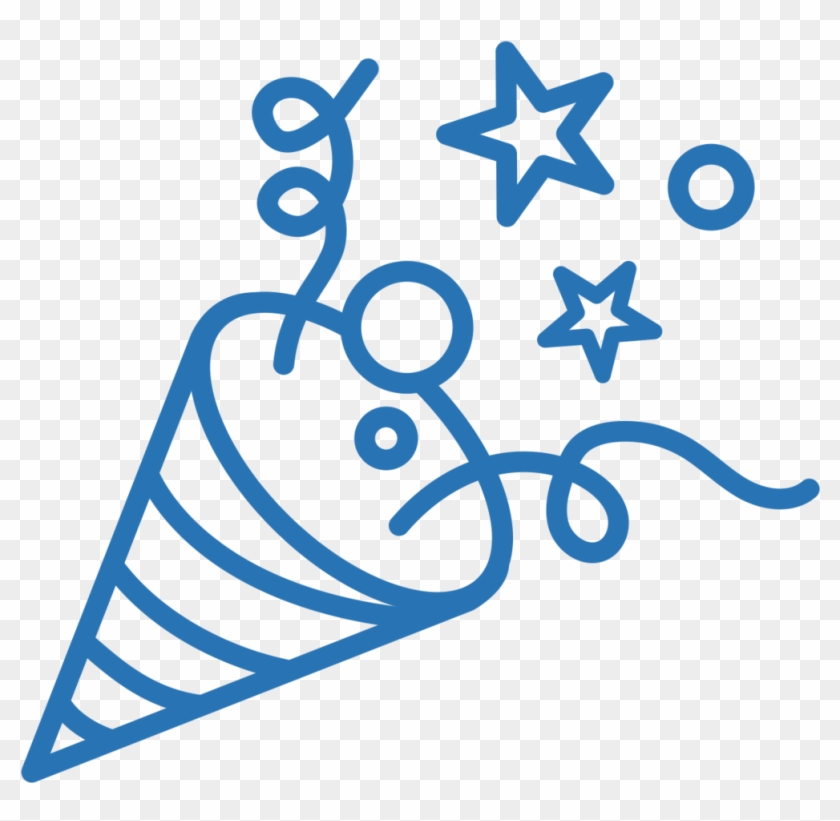 Celebrate Blue - Black And White Confetti Popper Png Clipart