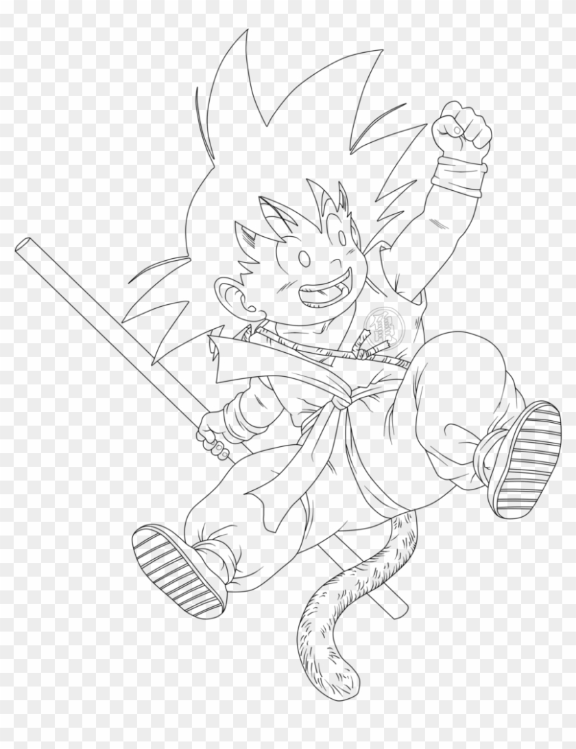 Kid Goku By Sebadbz - Goku Drawing Kid Clipart #1608717