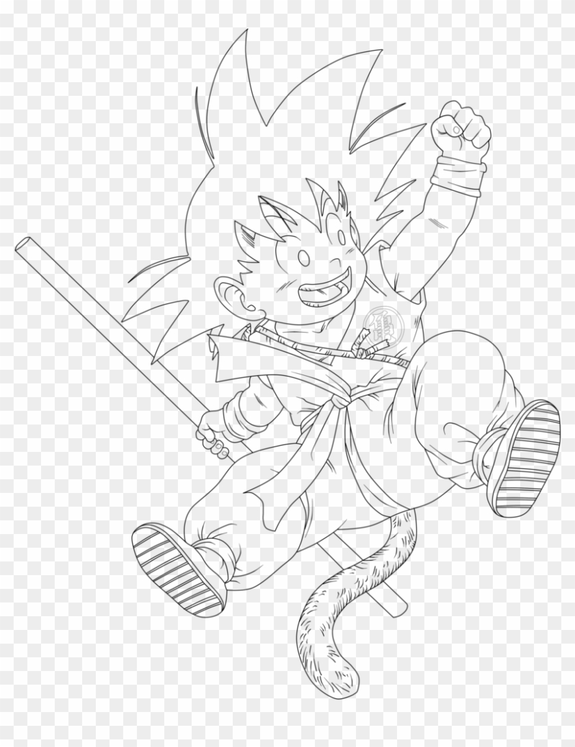 Kid Goku By Sebadbz - Goku Drawing Kid Clipart