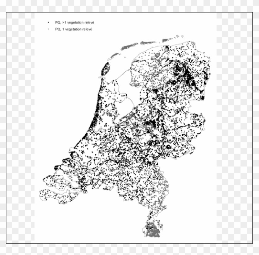 -locations Of Study Plots Surveyed Once And Twice - Illustration Clipart #1610113