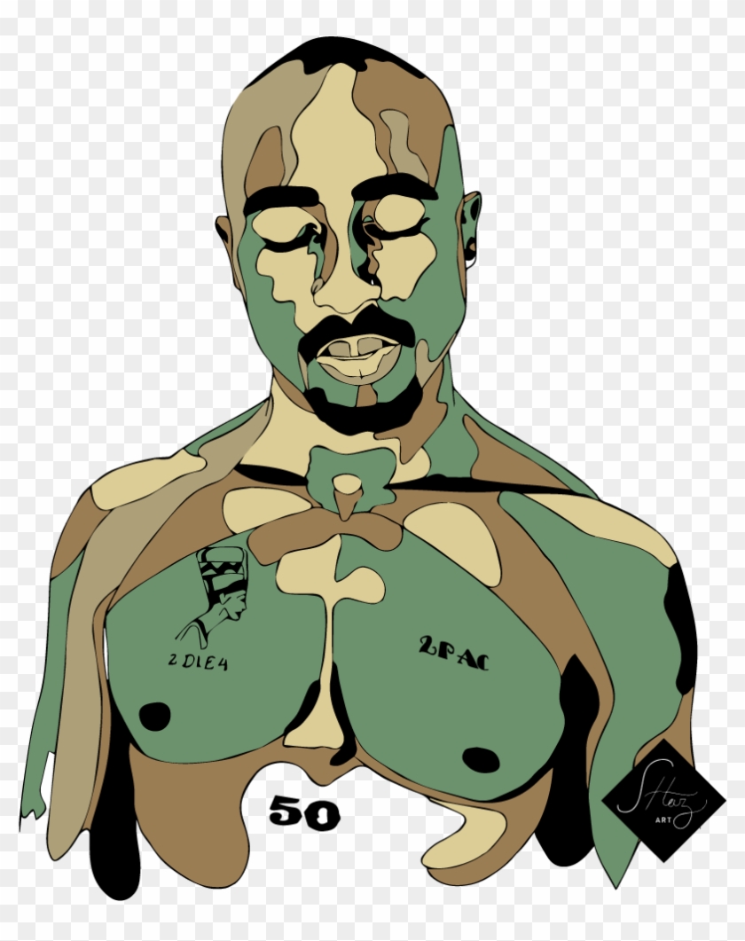 Tupac Shakur Clipart Rapper - Tupac As Cartoon Png Transparent Png #1611154