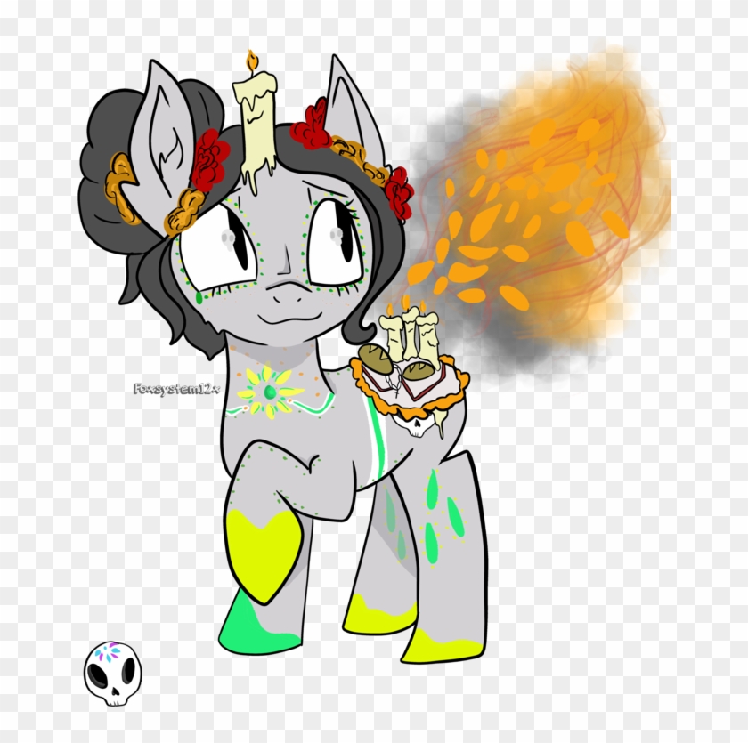 Foxsystem12, Candle, Colours, Dia De Los Muertos, Ear - Dia De Los Muertos Sugar Skull Marigolds Clipart #1611428