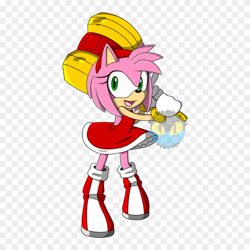 Amy Rose Hammer Times - Cartoon Clipart #1611460