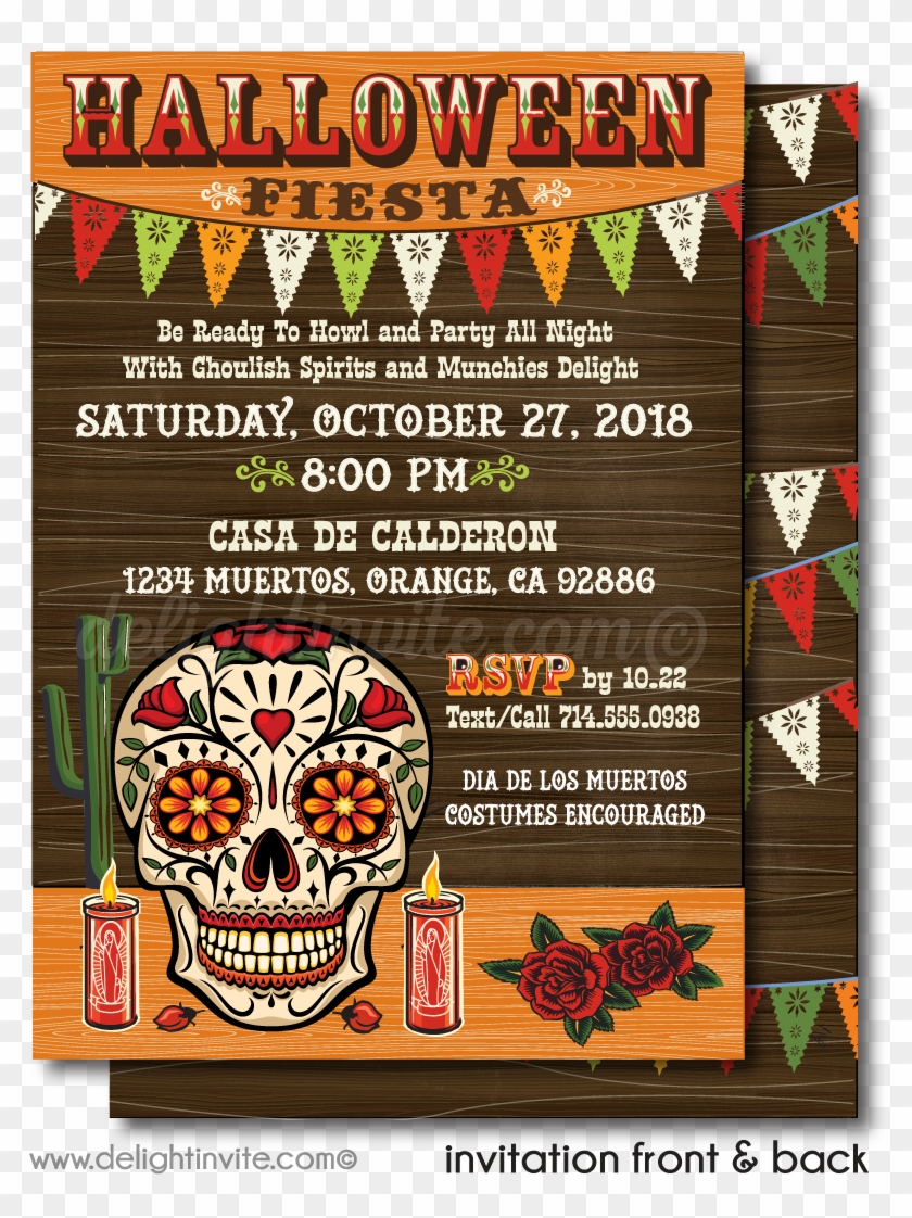 Day Of The Dead Halloween Invitations - Skull Clipart