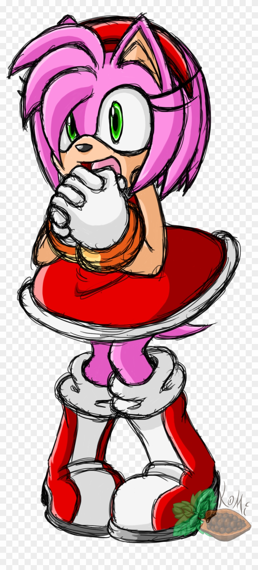 Amy Rose Sketch - Cartoon Clipart