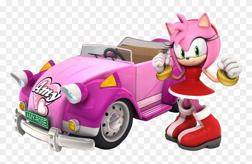 This Page Contains All Info About Pink Cabriolet Amy - Sonic And Sega All Stars Racing Amy Clipart
