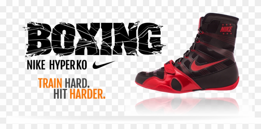 Boxing - Red And Black Nike Boxing Shoes Clipart